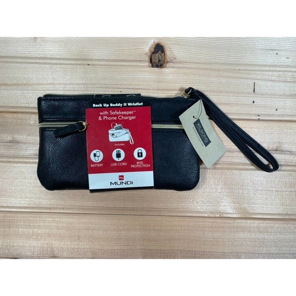 mundi Handbags - Mundi Wallet/Wristlet With Safe Keeper RFID Protection Zip Wilson Leather Buddy